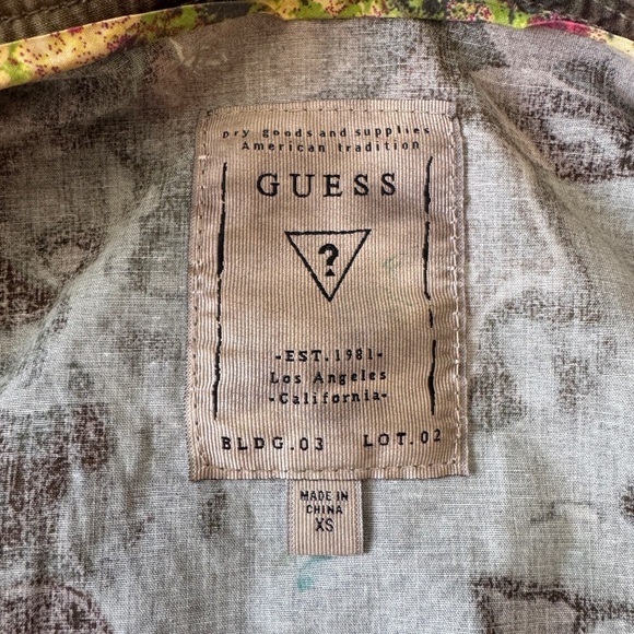 GUESS Women's Long Sleeve Army Floral Camo Lightweight Jacket Green X-Small - Picture 7 of 14